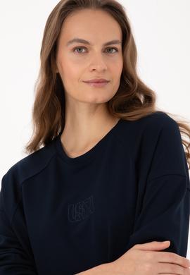 Kadın Lacivert Uzun Bisiklet Yaka Sweatshirt - 50315623005