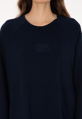 Kadın Lacivert Uzun Bisiklet Yaka Sweatshirt - 50315623005