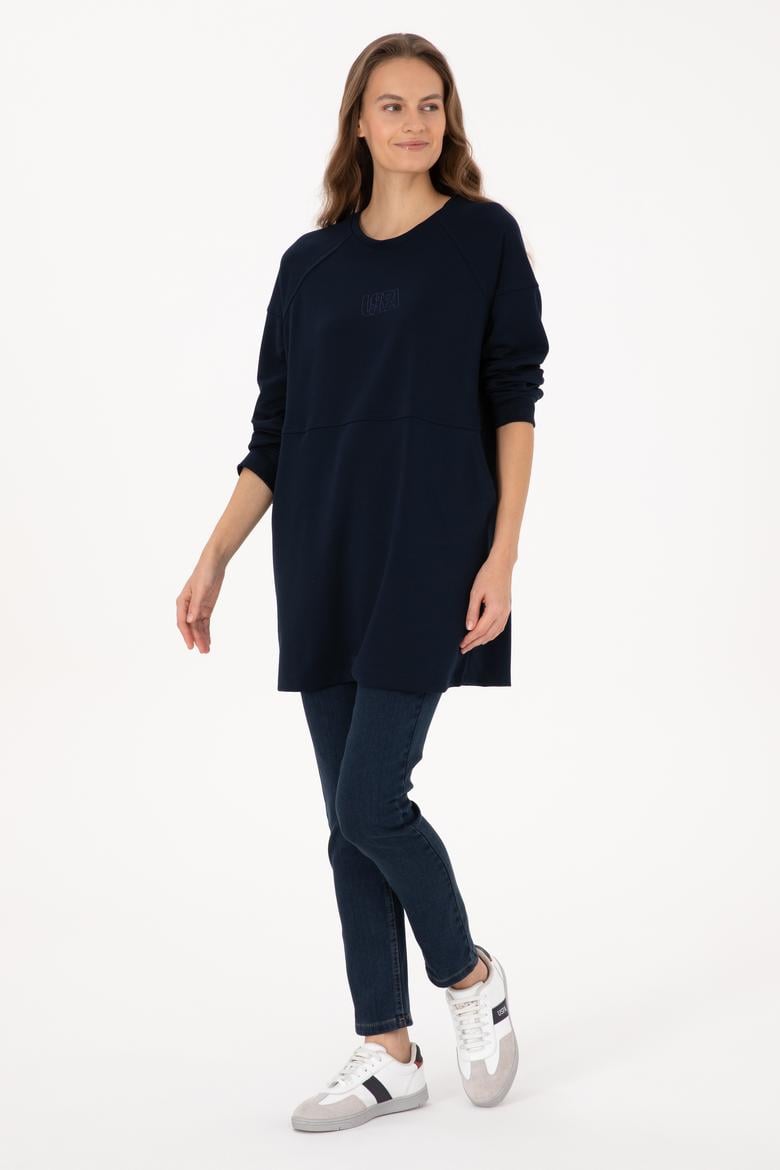 Kadın Lacivert Uzun Bisiklet Yaka Sweatshirt - 50315623005