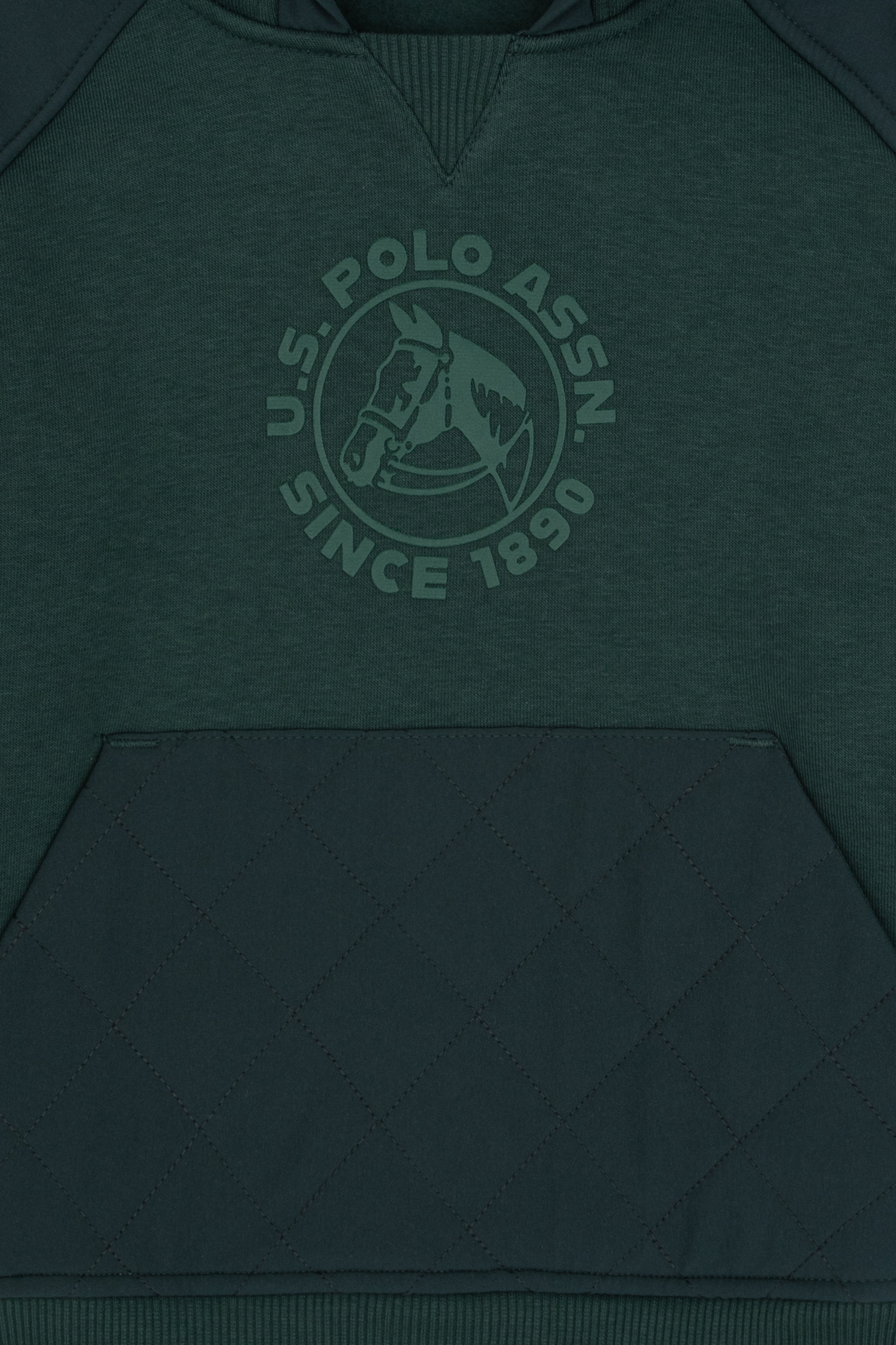 Erkek Çocuk Koyu Yeşil Kapüşonlu Sweatshirt
