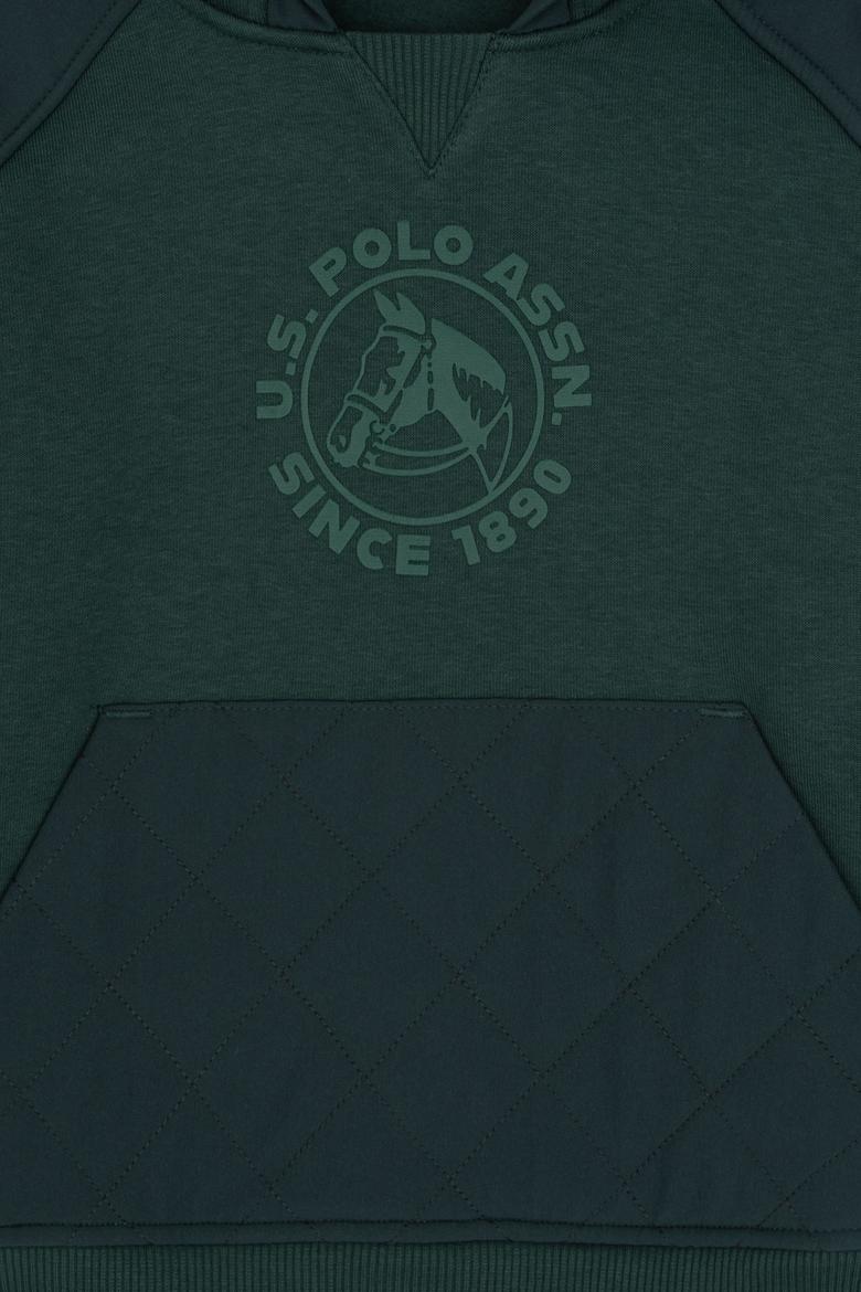 Erkek Çocuk Koyu Yeşil Kapüşonlu Sweatshirt - 50308519028