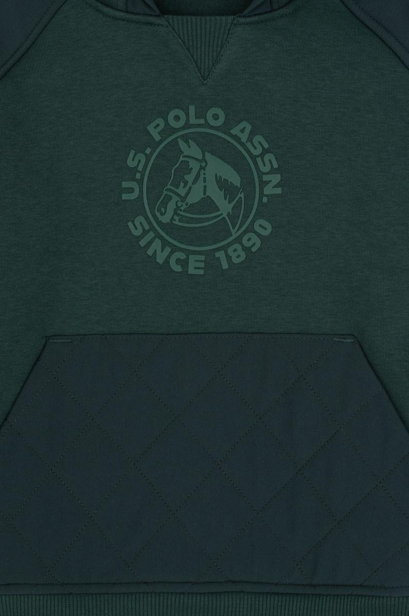 Erkek Çocuk Koyu Yeşil Kapüşonlu Sweatshirt