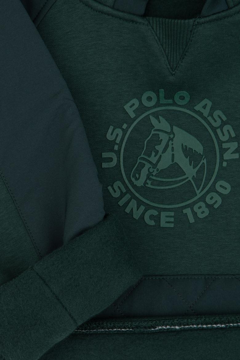 Erkek Çocuk Koyu Yeşil Kapüşonlu Sweatshirt - 50308519028