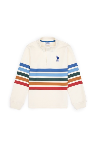 Erkek Çocuk Krem Dik Yaka Sweatshirt