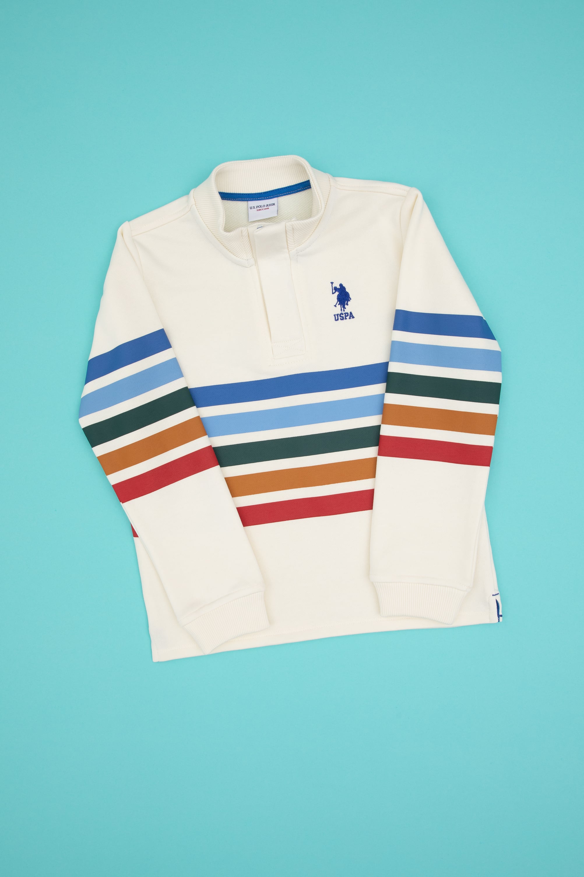 Erkek Çocuk Krem Dik Yaka Sweatshirt