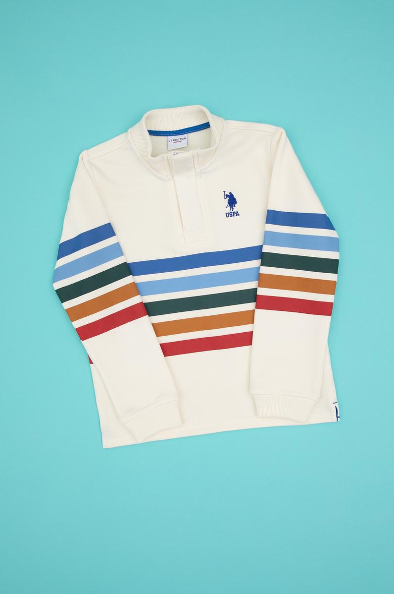 Erkek Çocuk Krem Dik Yaka Sweatshirt