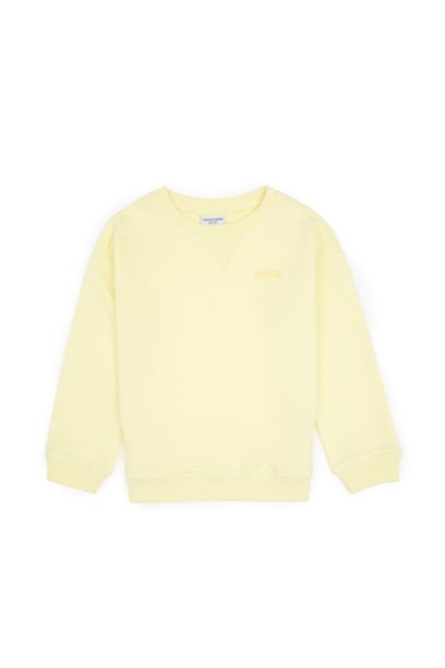 Erkek Çocuk Sarı Bisiklet Yaka Basic Sweatshirt