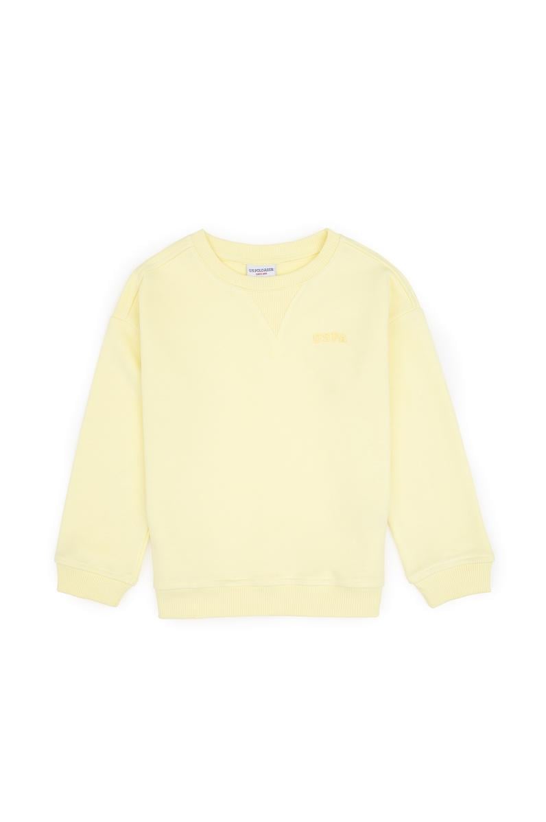Erkek Çocuk Sarı Bisiklet Yaka Basic Sweatshirt
