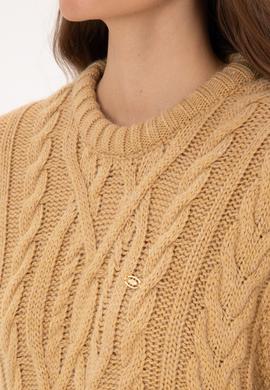 Kadın Hardal Bisiklet Yaka Kazak - 50310215018