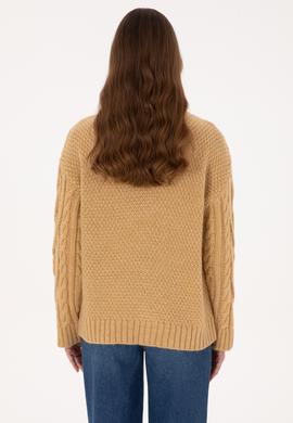 Kadın Hardal Bisiklet Yaka Kazak - 50310215018