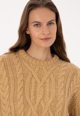 Kadın Hardal Bisiklet Yaka Kazak - 50310215018