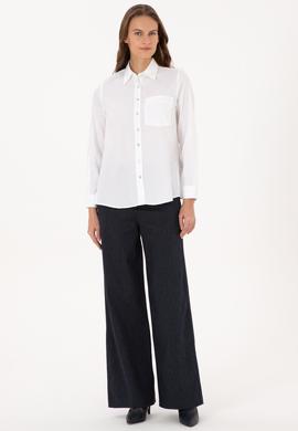 Kadın Beyaz Uzun Kollu Gömlek - 50308971003