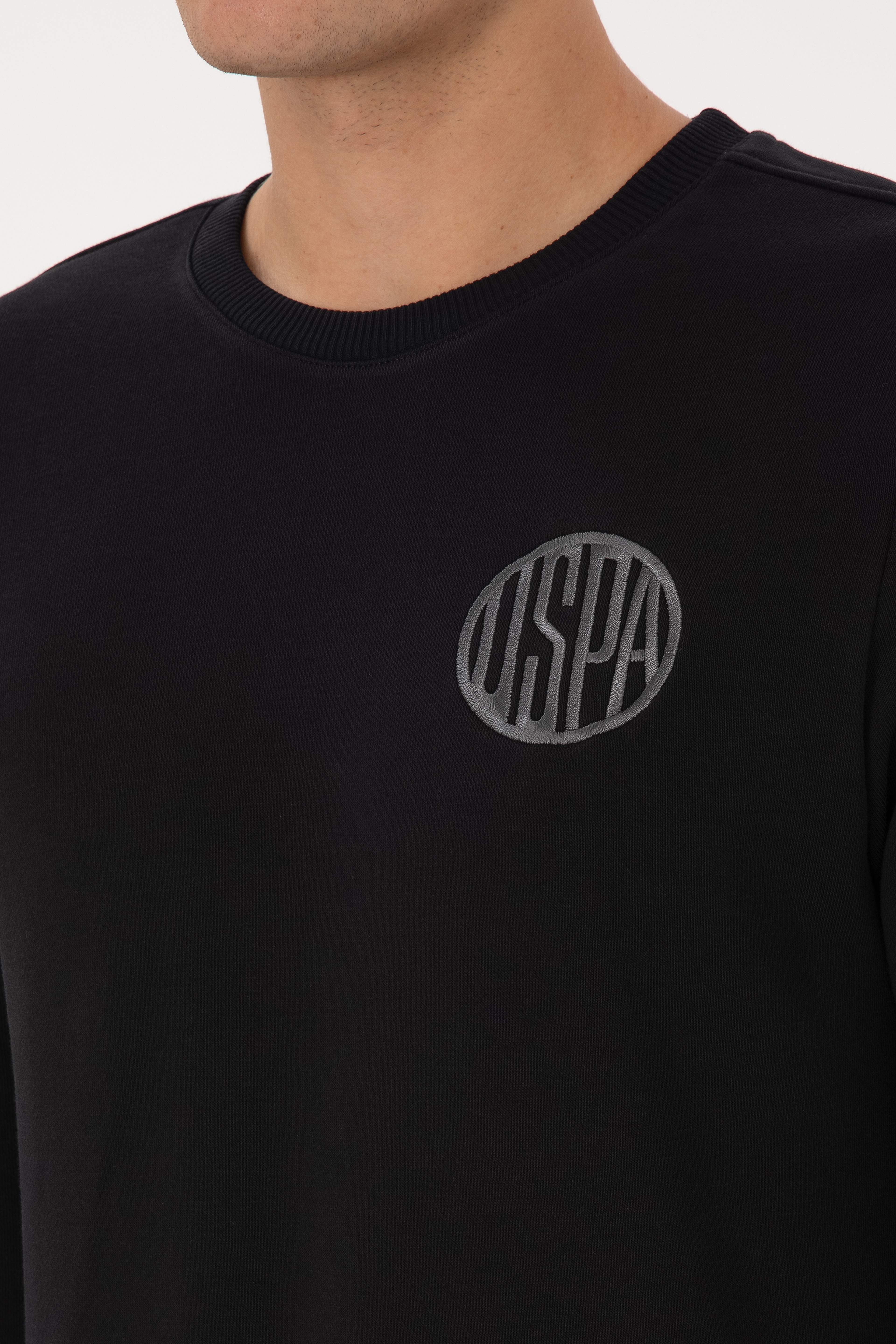 Erkek Regular Fit Bisiklet Yaka Siyah Sweatshirt - Image 7