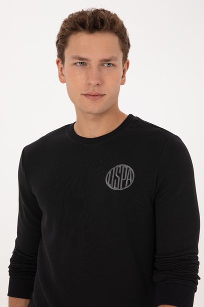 Erkek Regular Fit Bisiklet Yaka Siyah Sweatshirt
