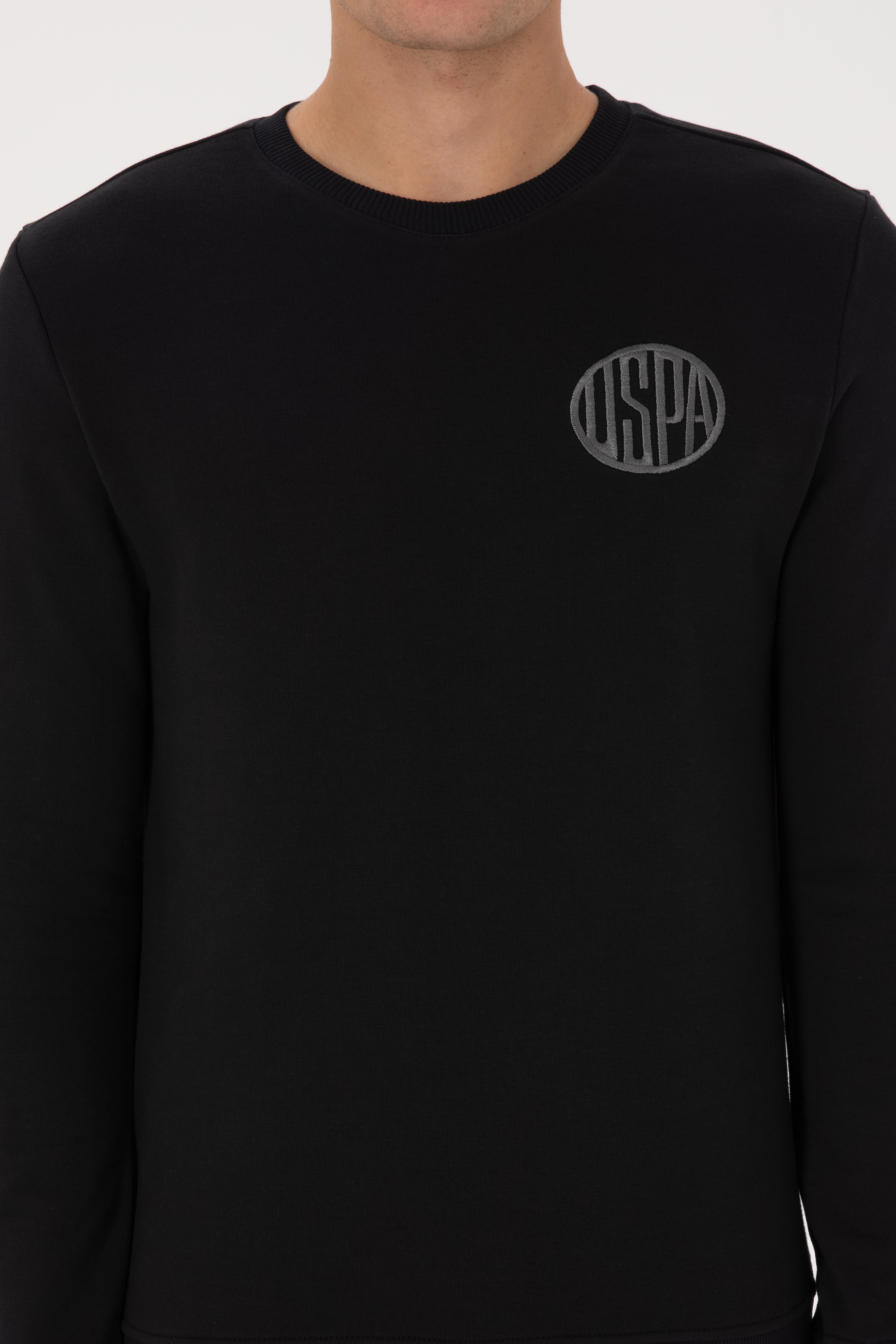 Erkek Regular Fit Bisiklet Yaka Siyah Sweatshirt - Image 6