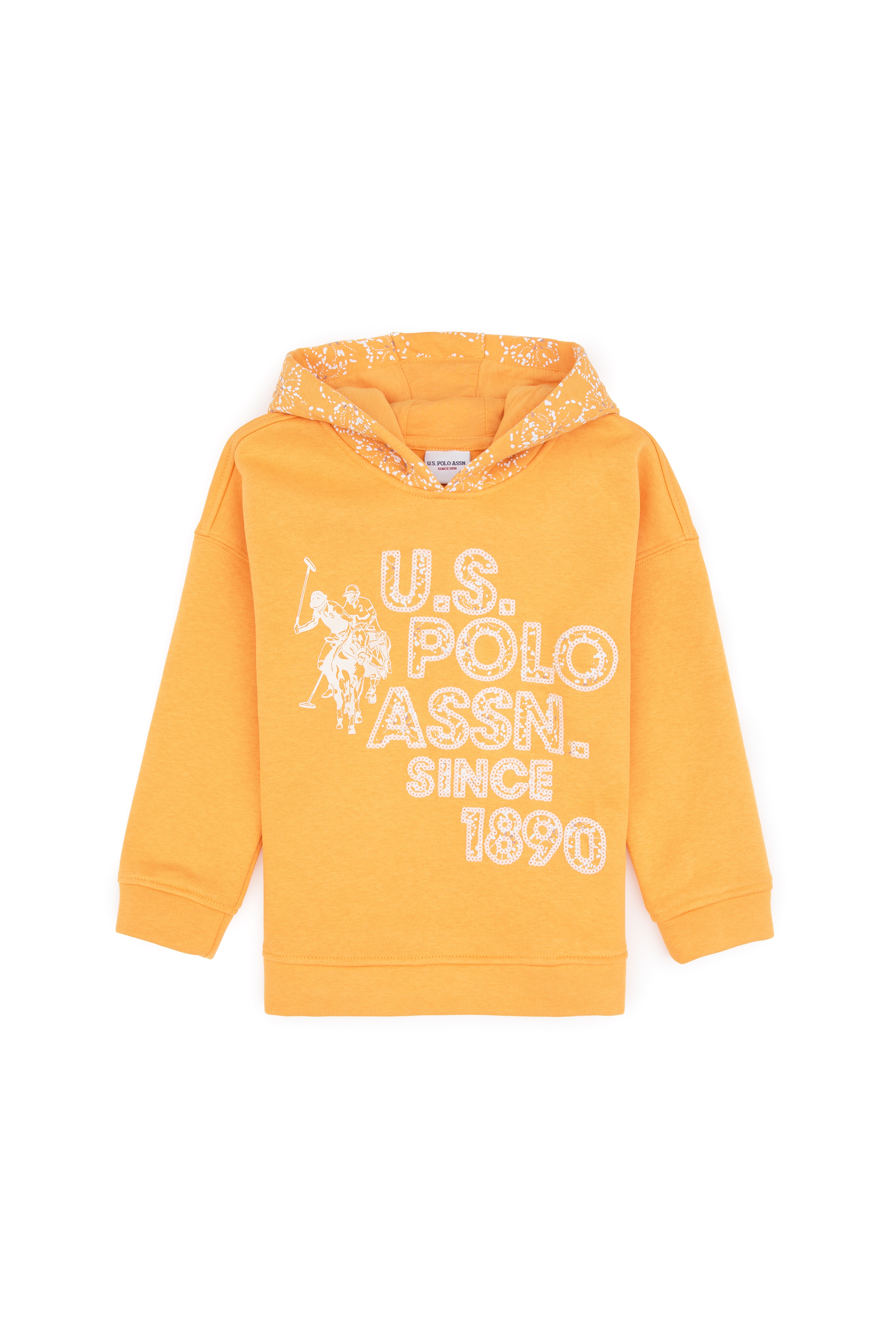 Kız Çocuk Turuncu Kapüşonlu Sweatshirt - Image 1