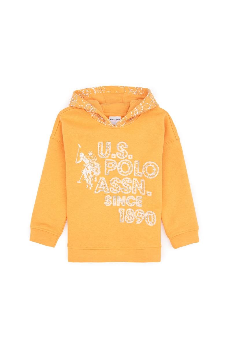 Kız Çocuk Turuncu Kapüşonlu Sweatshirt