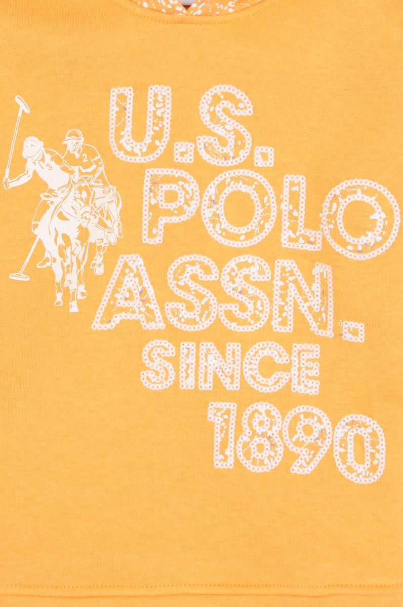 Kız Çocuk Turuncu Kapüşonlu Sweatshirt