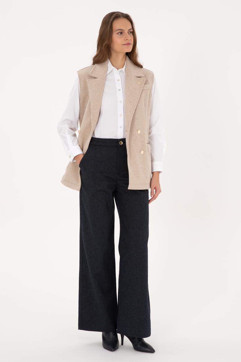 Kadın Camel Melanj Örme Yelek - 50315824006