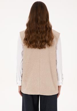 Kadın Camel Melanj Örme Yelek - 50315824006