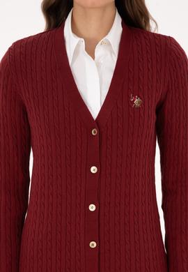 Kadın Bordo Basic Triko Hırka - 50317789018