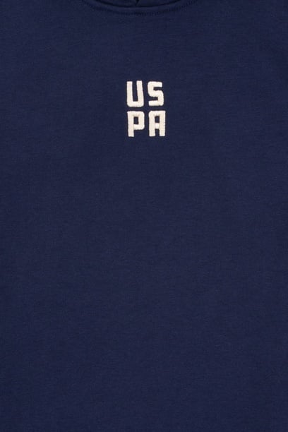 Erkek Çocuk Lacivert Kısa Kollu Kapüşonlu Sweatshirt