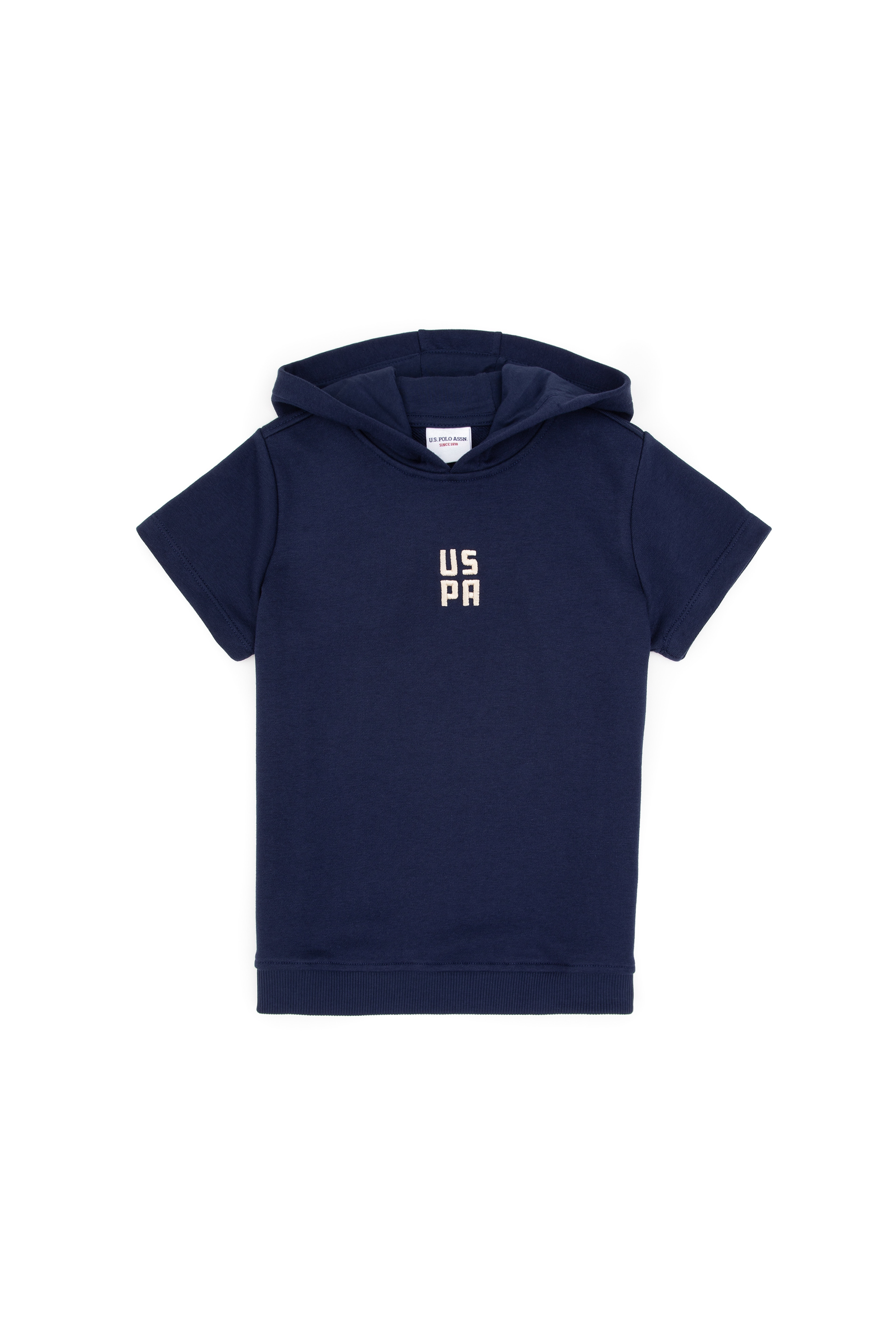 Erkek Çocuk Lacivert Kısa Kollu Kapüşonlu Sweatshirt
