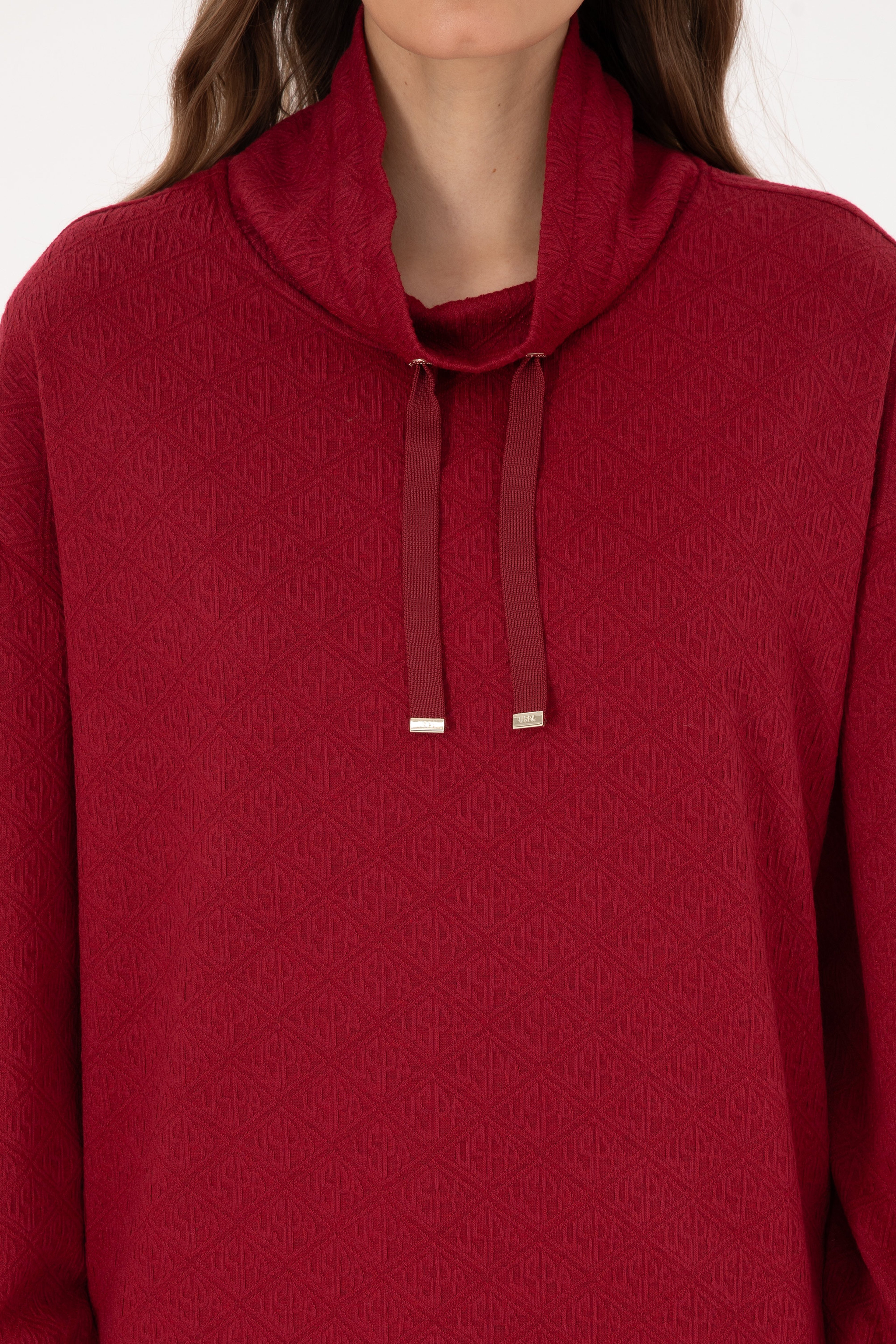 Kadın Bordo Sweatshirt - Image 6