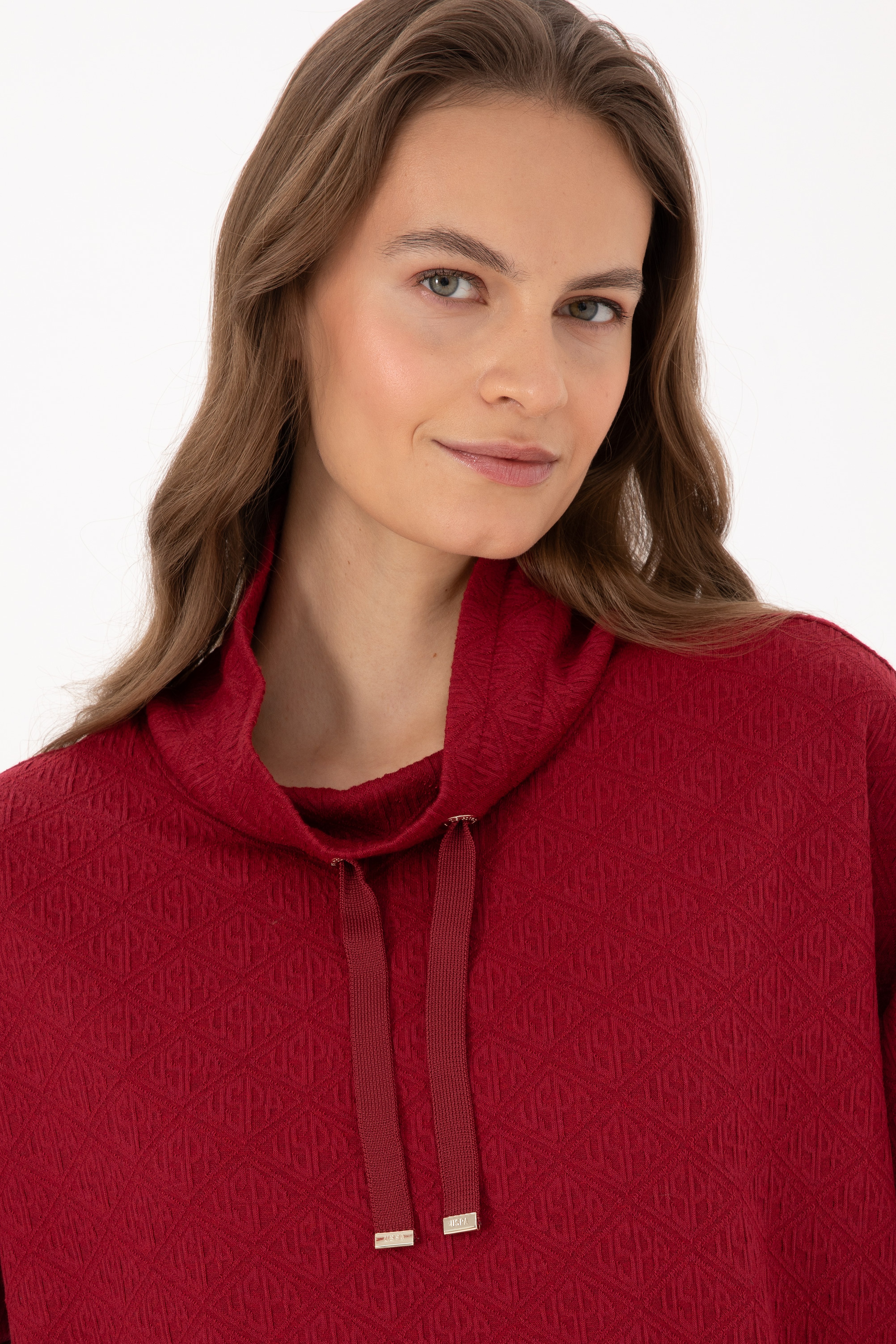 Kadın Bordo Sweatshirt - Image 2