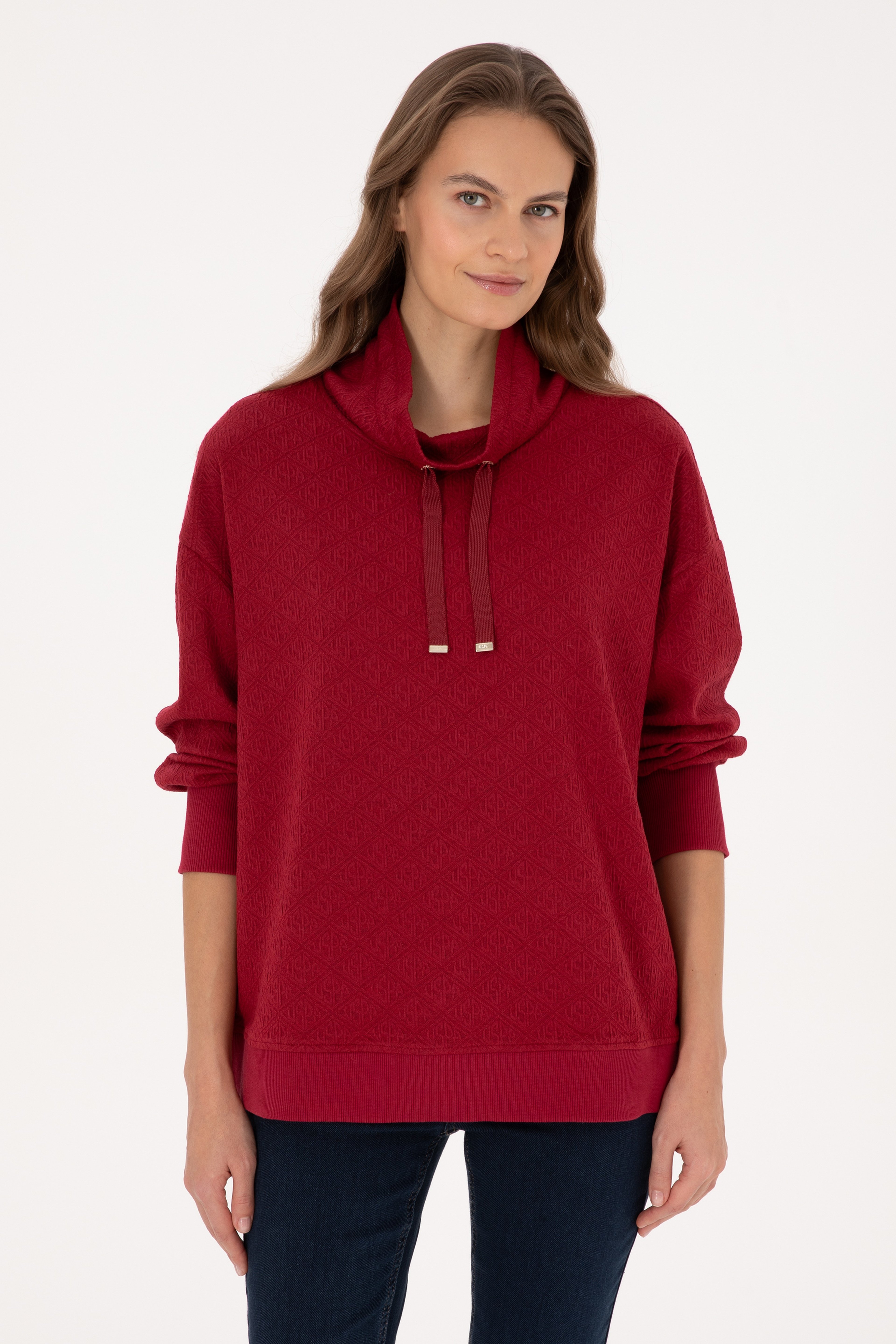Kadın Bordo Sweatshirt - Image 1