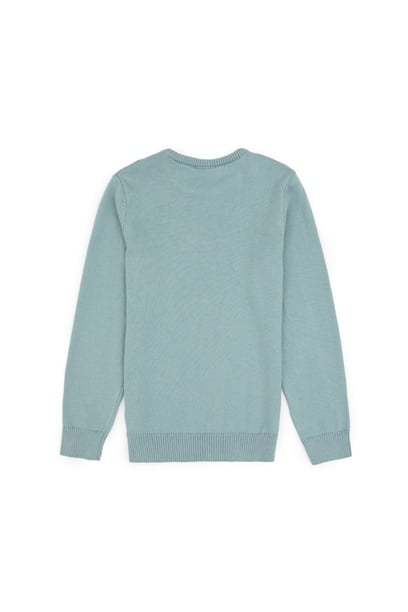 Kız Çocuk Mint Bisiklet Yaka Basic Kazak