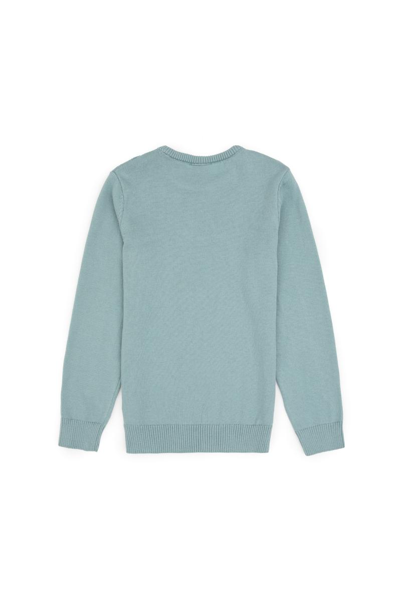 Kız Çocuk Mint Bisiklet Yaka Basic Kazak