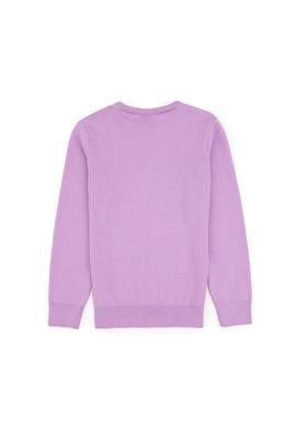 Kız Çocuk Lila Bisiklet Yaka Basic Kazak - 50313060009