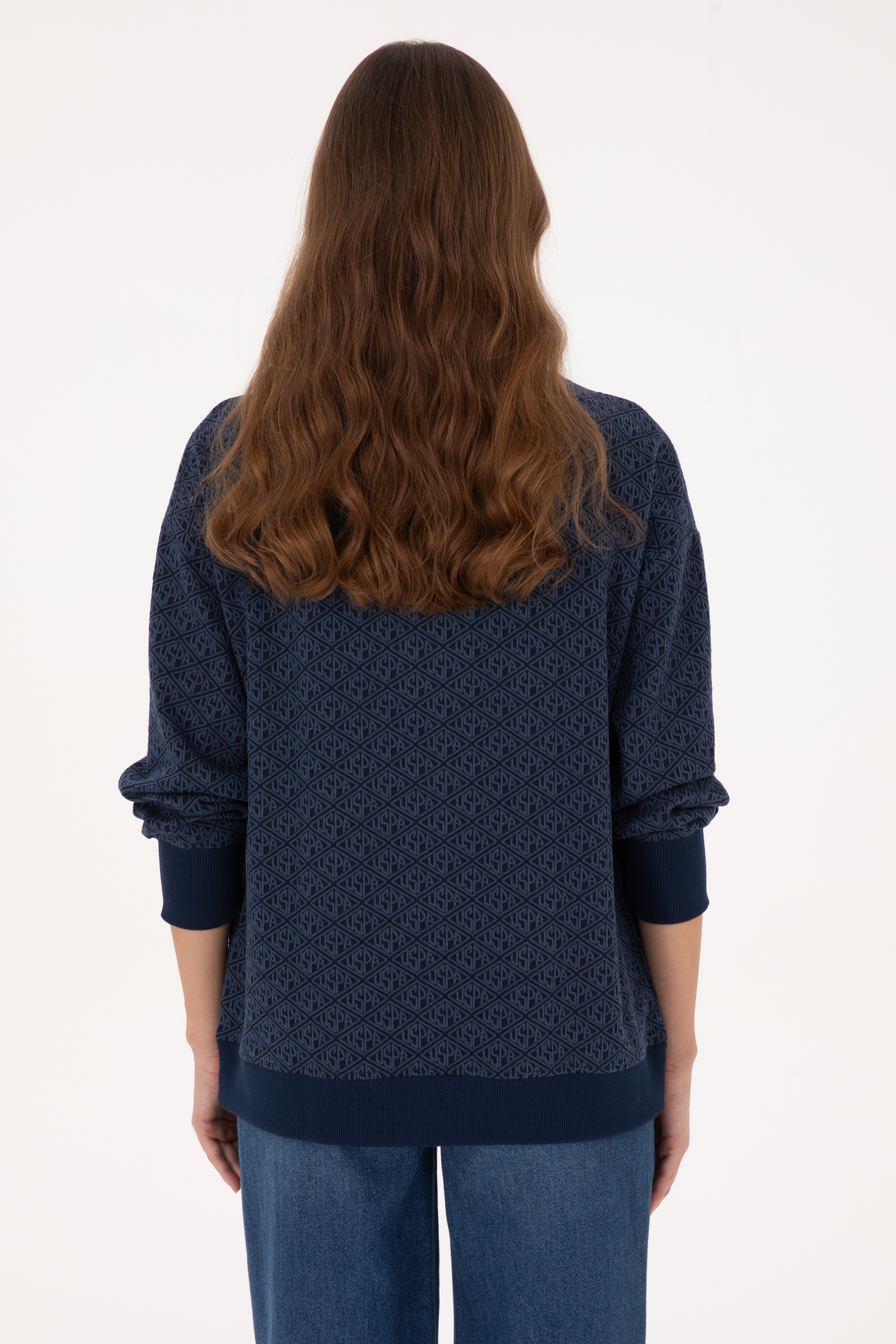 Kadın Lacivert Sweatshirt - Image 5
