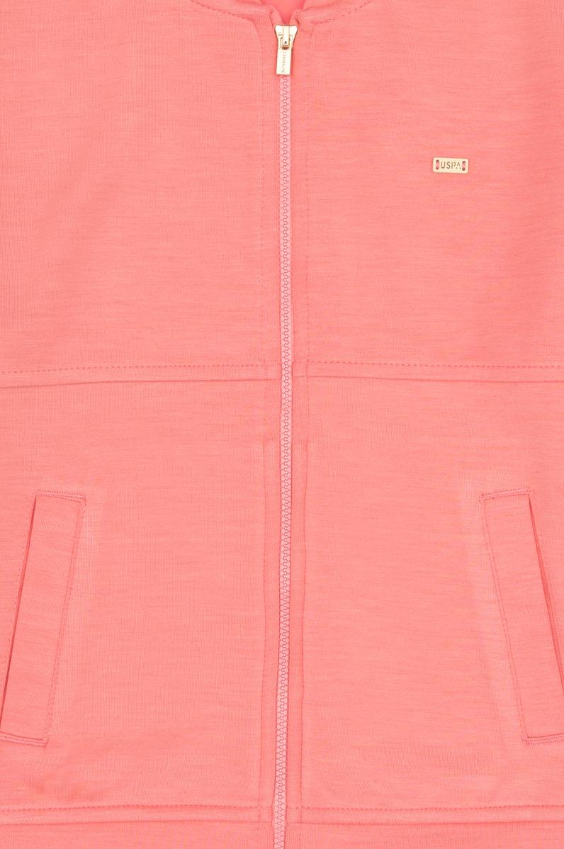 Kız Çocuk Neon Pembe Fermuarlı Örme Hırka