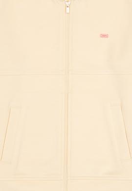 Kız Çocuk Ekru Fermuarlı Örme Hırka - 50317869012