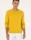 Erkek Comfort Fit Bisiklet Yaka Şardonlu Sarı Basic Sweatshirt