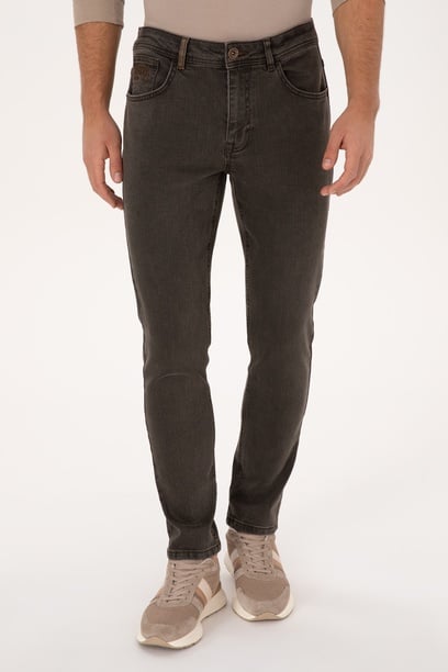 Erkek Kahverengi Slim Fit Jean Pantolon