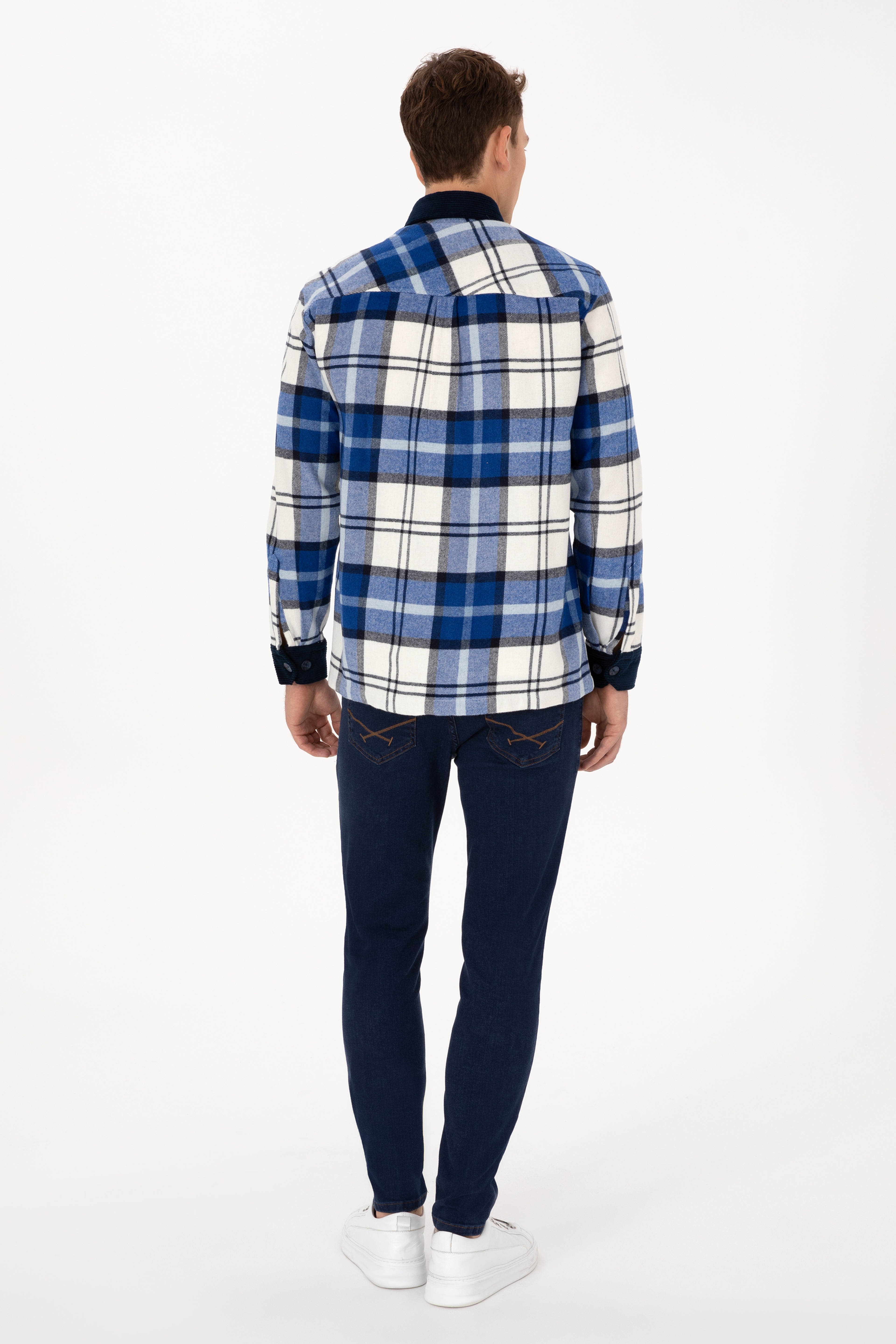 Erkek Koyu Mavi Slim Fit Jean Pantolon - Image 4