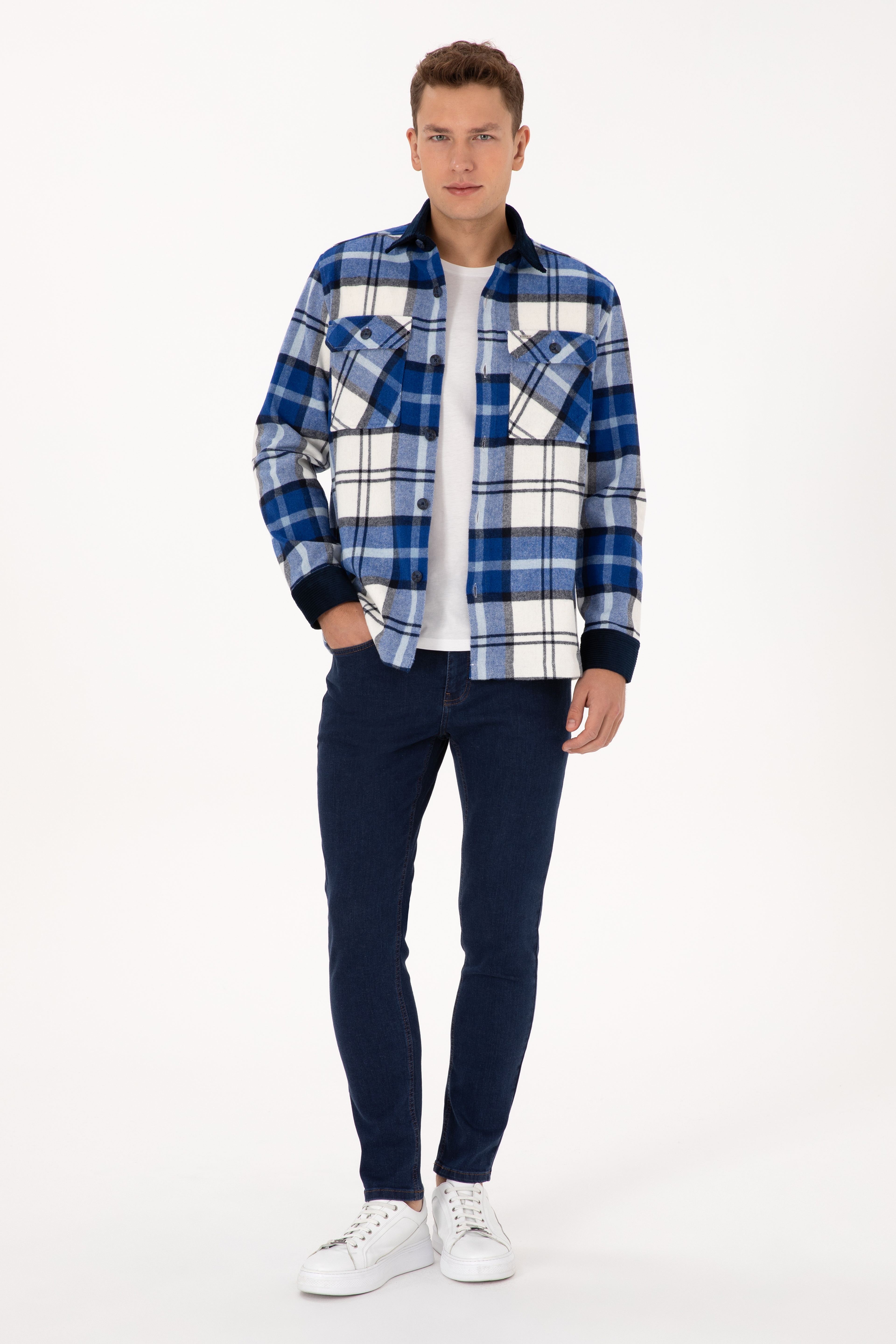 Erkek Koyu Mavi Slim Fit Jean Pantolon - Image 1