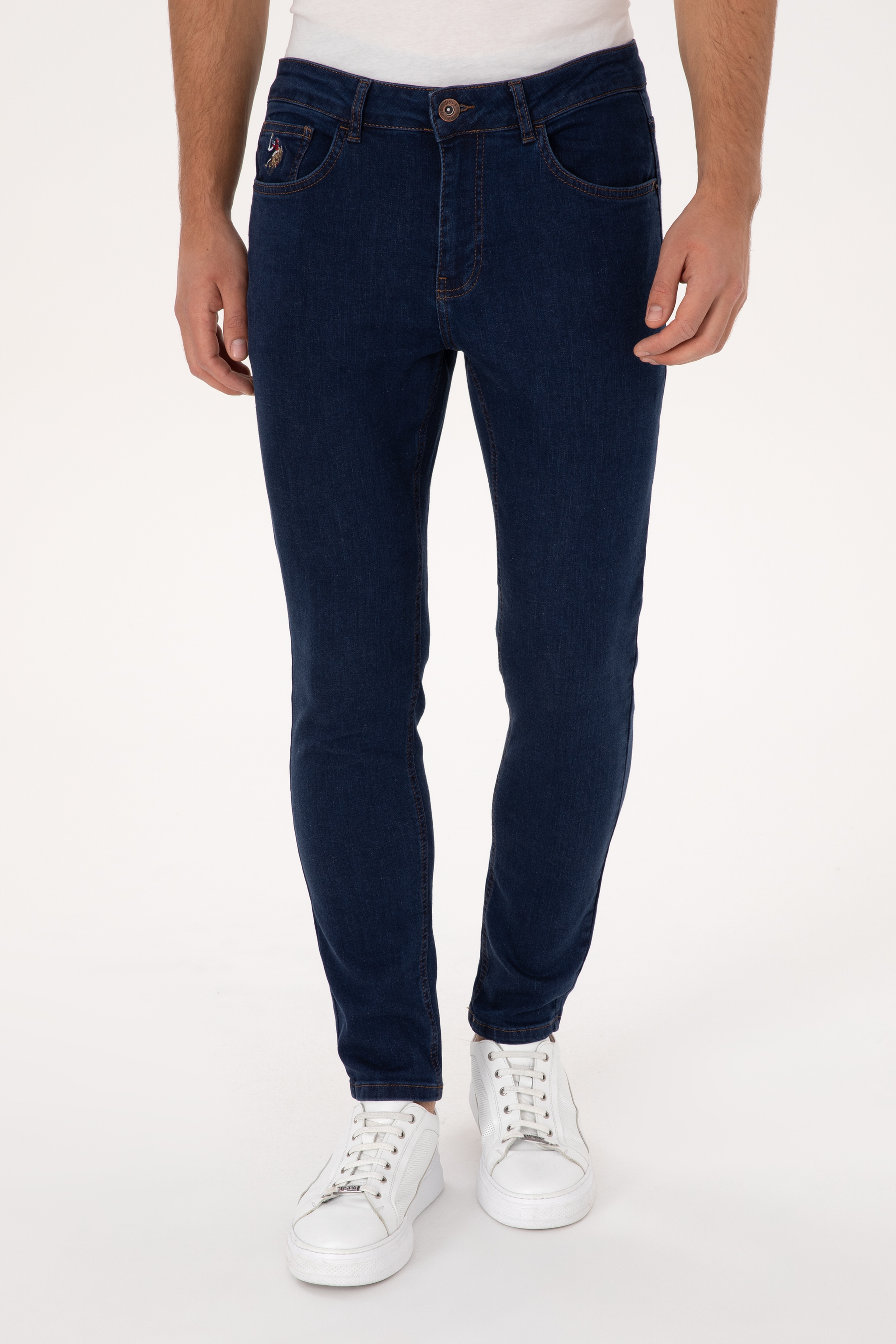 Erkek Koyu Mavi Slim Fit Jean Pantolon - Image 2