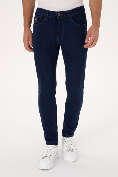 Erkek Koyu Mavi Slim Fit Jean Pantolon