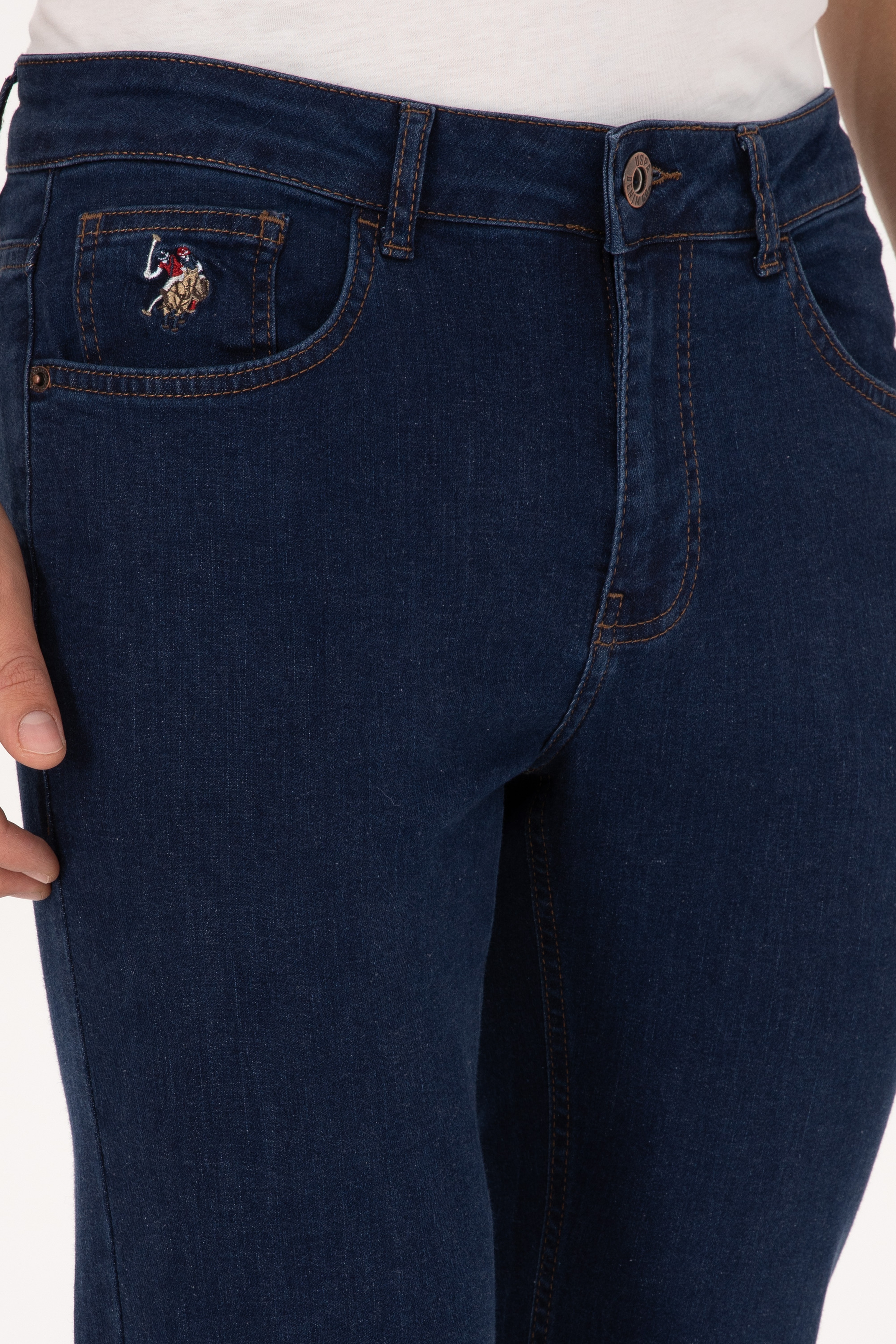 Erkek Koyu Mavi Slim Fit Jean Pantolon