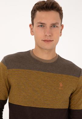 Erkek Regular Fit Bisiklet Yaka Camel Sweatshirt - 50308912011
