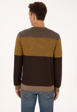 Erkek Regular Fit Bisiklet Yaka Camel Sweatshirt - 50308912011