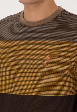 Erkek Regular Fit Bisiklet Yaka Camel Sweatshirt - 50308912011