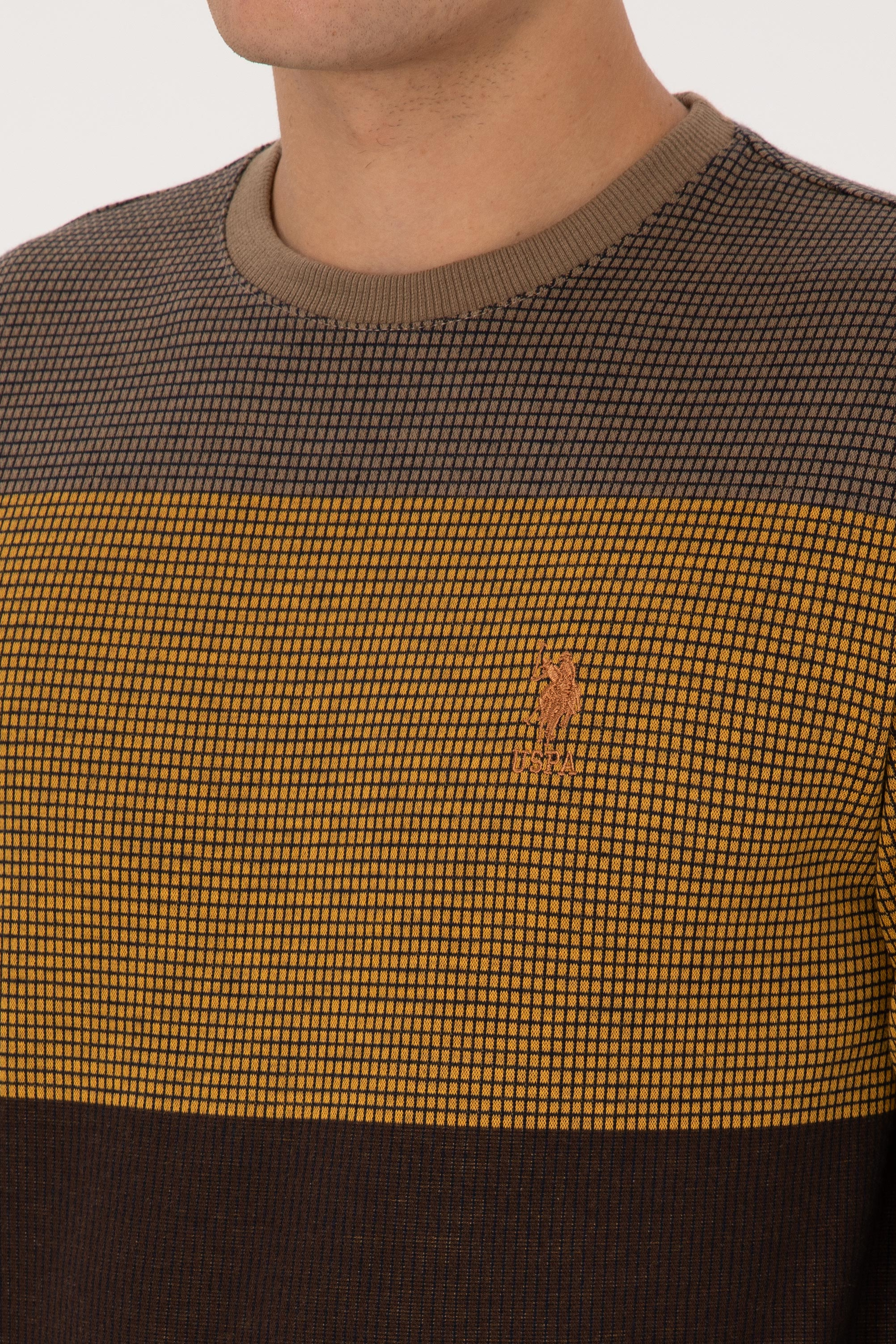 Erkek Regular Fit Bisiklet Yaka Camel Sweatshirt - Image 7