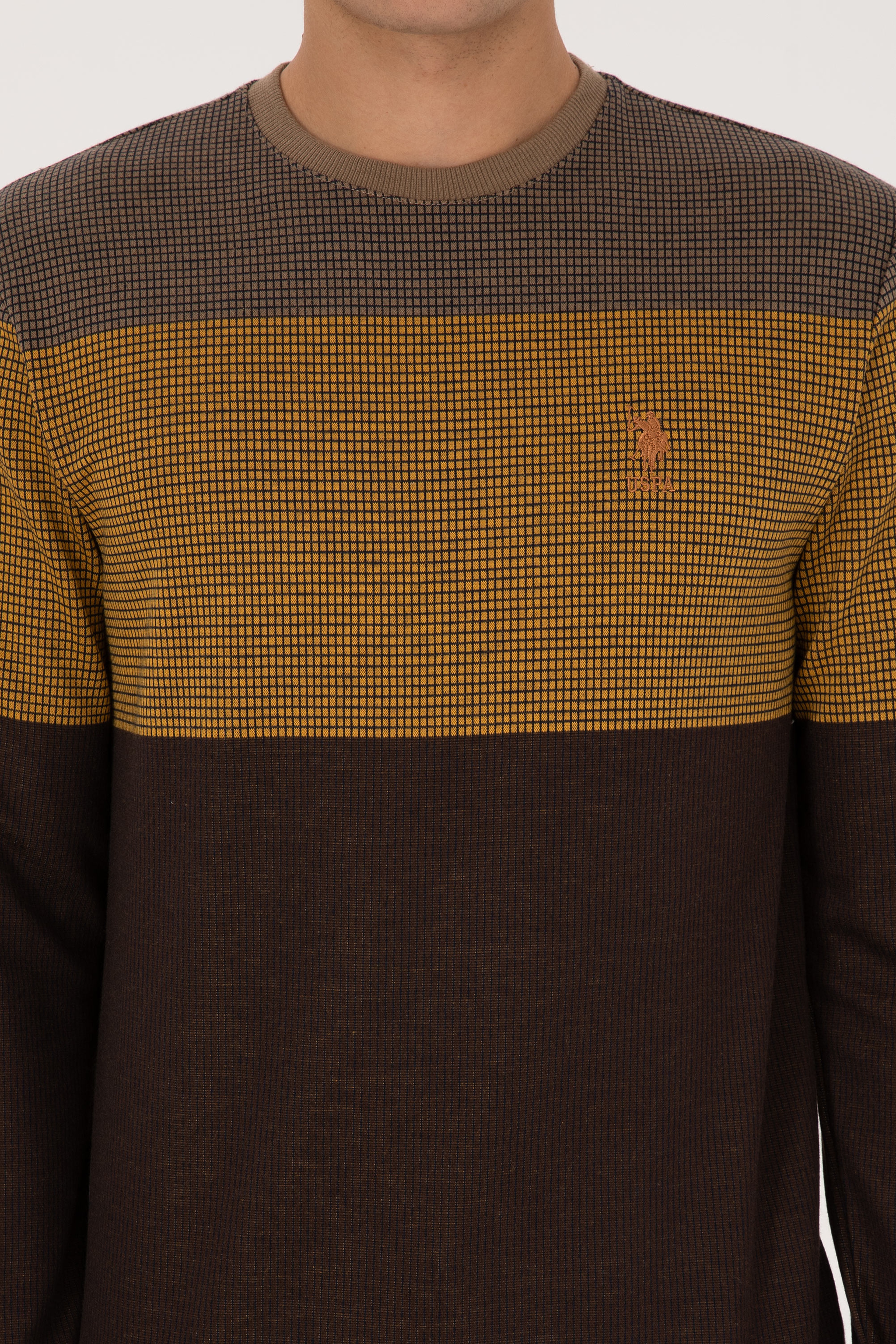 Erkek Regular Fit Bisiklet Yaka Camel Sweatshirt