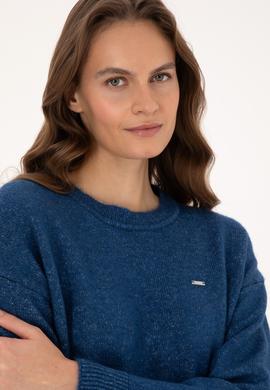 Kadın Lacivert Bisiklet Yaka Kazak - 50310021004