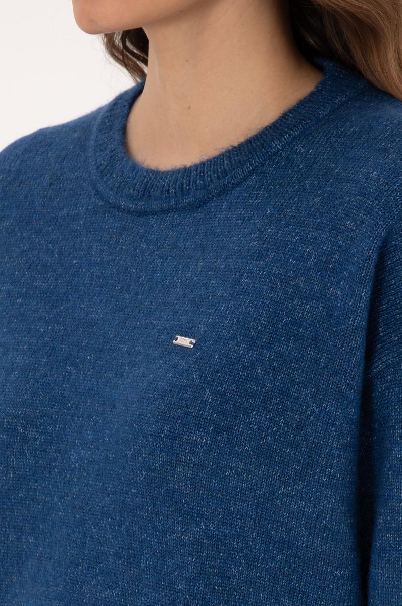 Kadın Lacivert Bisiklet Yaka Kazak